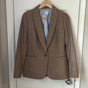 J. Crew Tan Herringbone Schoolboy Blazer Suit Jacket Size 6